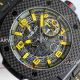 swiss replica HUBLOT Big Bang UNICO Ferrari Carbon Fiber yellow all black case watch (4)_th.jpg